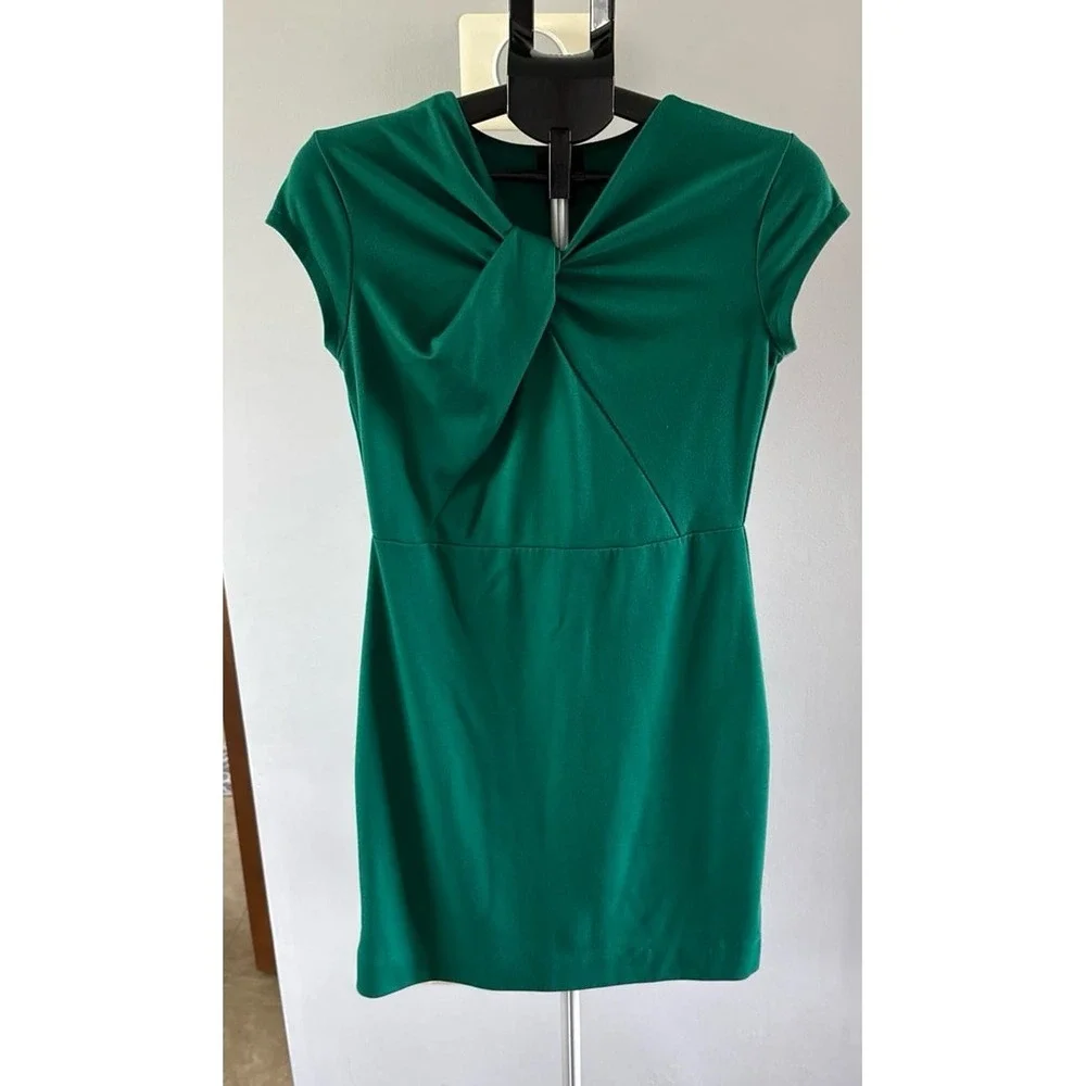Missinmo Women's Green Neck‎ Twist Sheath Dress Size Medium